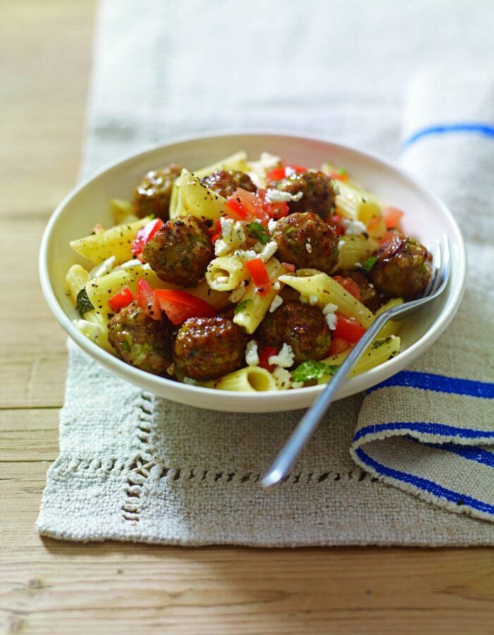 Mini-Lamb-Meatballs-with-Penne